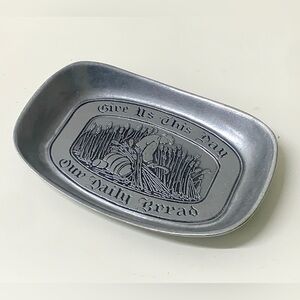 Mid Century Vtg Wilton Armetale RWP The Lord’s Prayer Solid Pewter Bread Plate